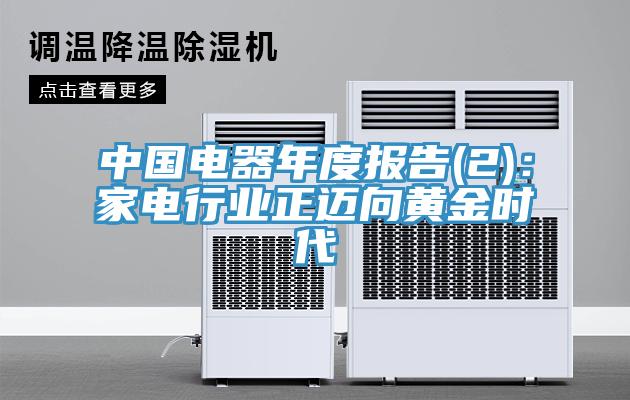 中國電器年度報告(2):家電行業正邁向黃金時代