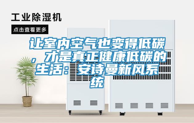 讓室內(nèi)空氣也變得低碳,才是真正健康低碳的生活:安詩曼新風(fēng)系統(tǒng)