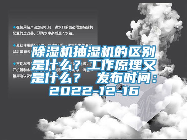 除濕機抽濕機的區別是什么？工作原理又是什么？ 發布時間：2022-12-16